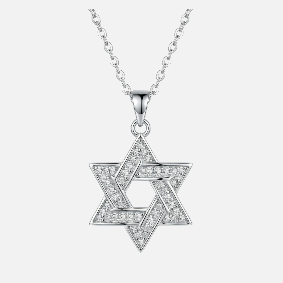 Silver Star of David Energy Necklace
