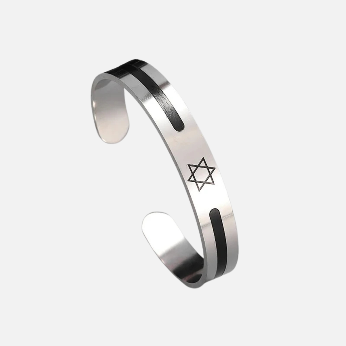 Star of David Steel Cuff Bracelet