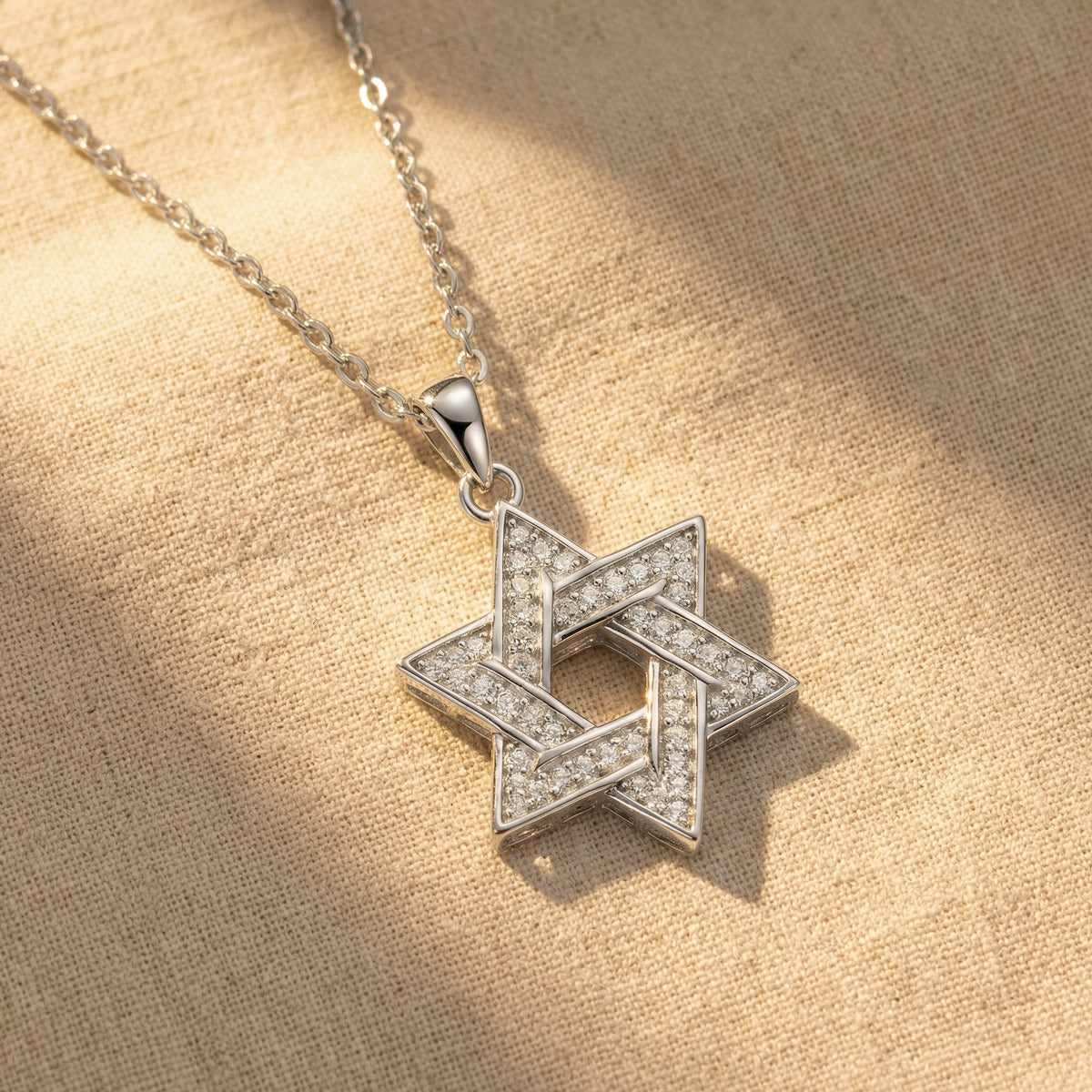 Silver Star of David Energy Necklace