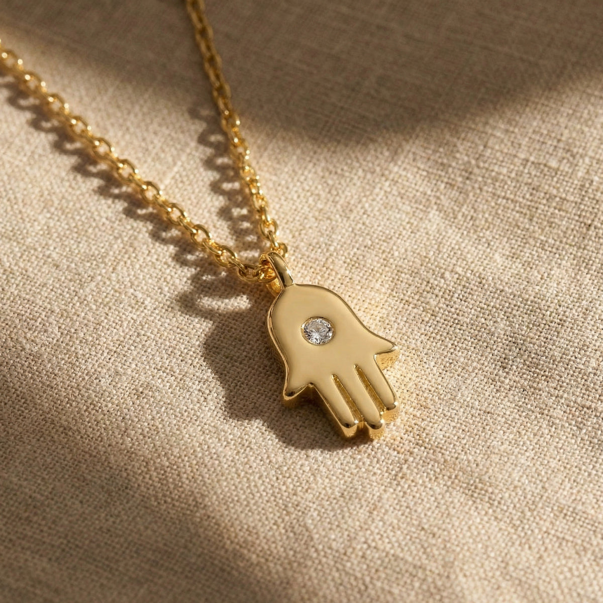 Hamsa Necklace in Gold Vermeil