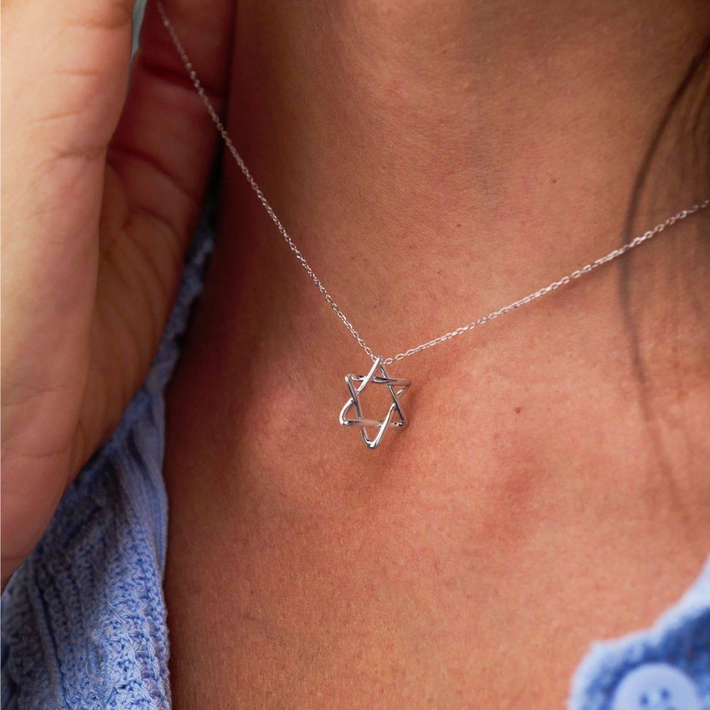 Curved Star of David Necklace